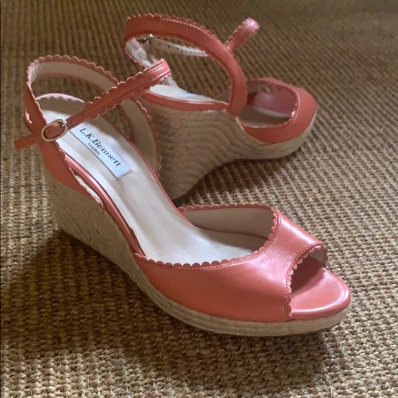 LK Bennett coral espadrille wedges - Picture 1 of 6
